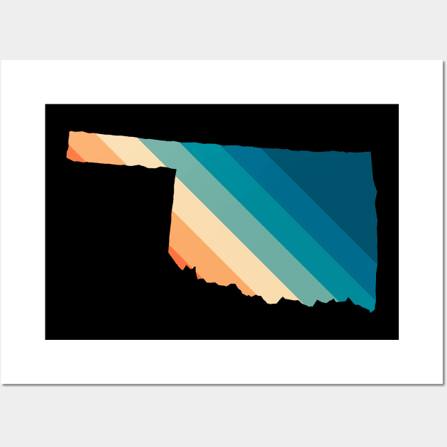 Oklahoma State Retro Map Wall Art by n23tees